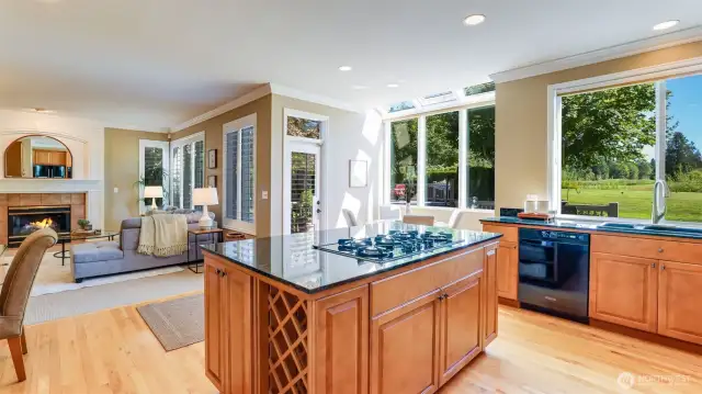 Adjacent family room, includes door out to entertaining deck