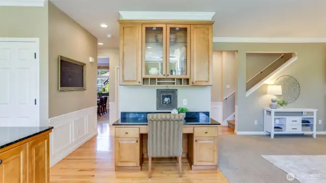 Large walk-in pantry to the left and convenient second staircase to the right