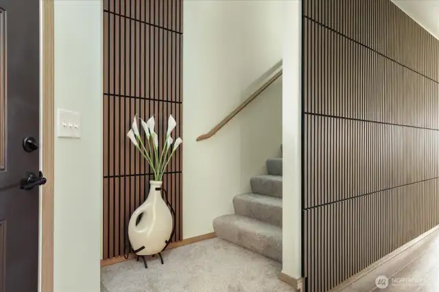 Cool wall accent is made of walnut