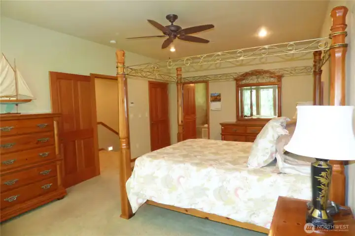 Large primary bedroom with closet #1.