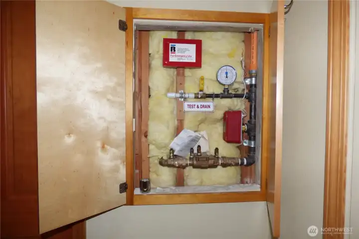 Sprinkler system for inside the house - helps with home owners insurance.