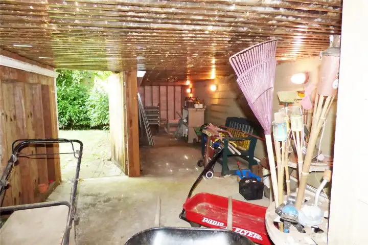 Storage under the deck that you can stand up in too.