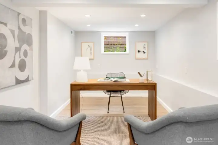 Office space, extra bedroom or a mix of both. This room is large enough to do double duty.