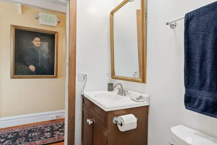 Conveniently placed powder room on main living level.