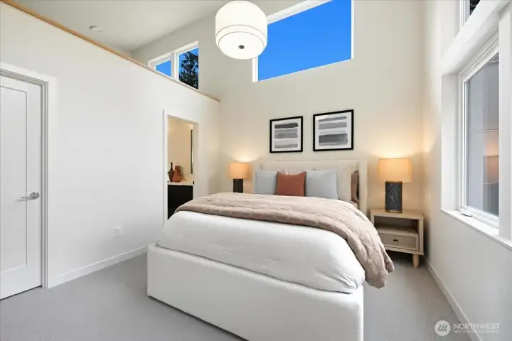 Primary bedroom   with loft