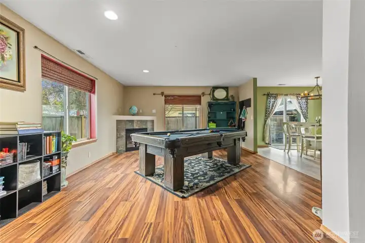 Family Room leading to dining area