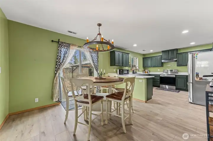 Dining Area with sliding glass door to backyard