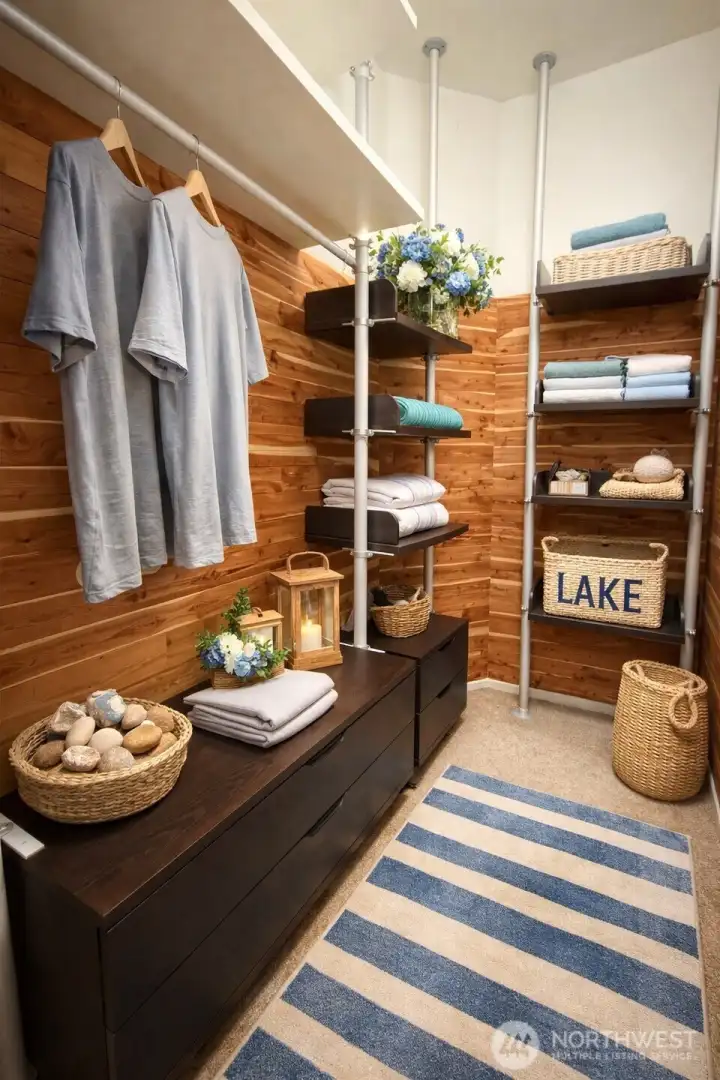 Primary custom cedar lined walk in closet