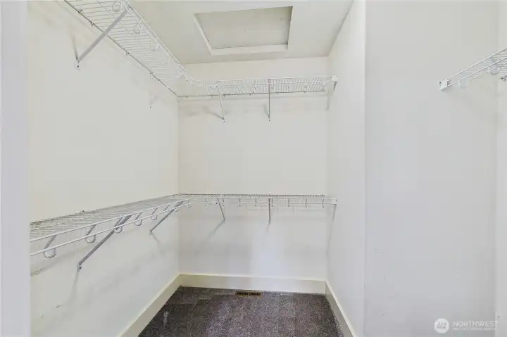 Primary bedroom walkin closet