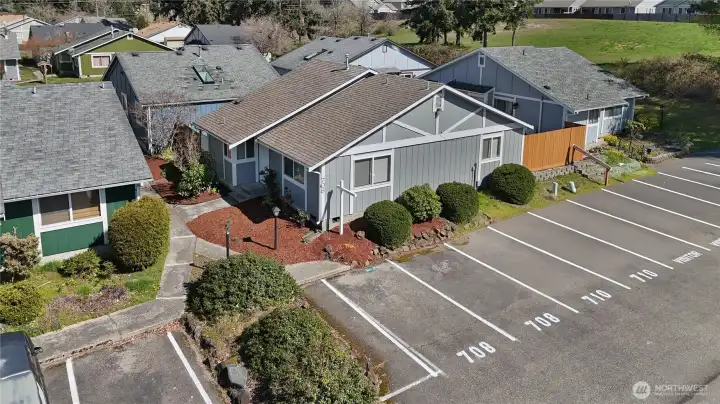 Right next to your parking space!