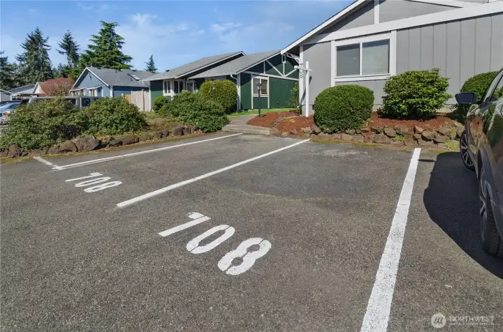 Only steps from assigned parking to front door