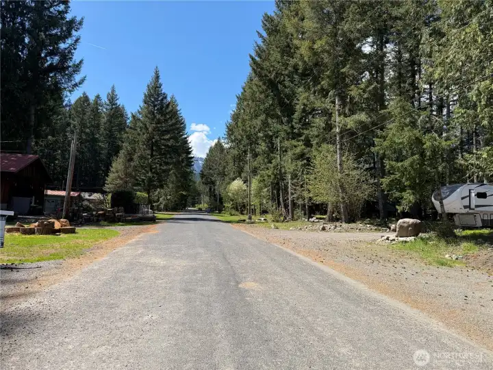Butter Creek Ln at property, facing West toward Cannon Rd