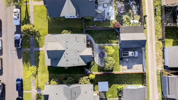 Aerial view of 509 S 50th St, Tacoma