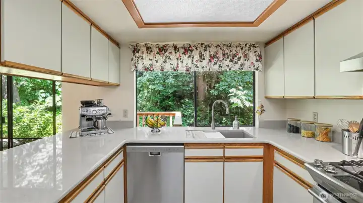 New quartz countertops & large workstation sink with accessories New quartz countertops & large workstation sink with accessories