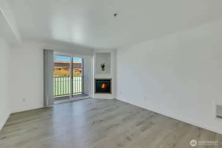 Actual picture of the fire in the fireplace.