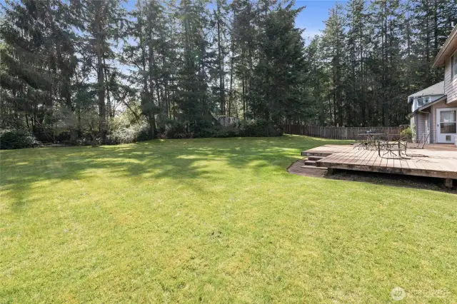 Yes, you may want to get a riding mower now, but heck, there's ample space for a garden, playset and with the adjoining greenbelt, there's nice privacy too.