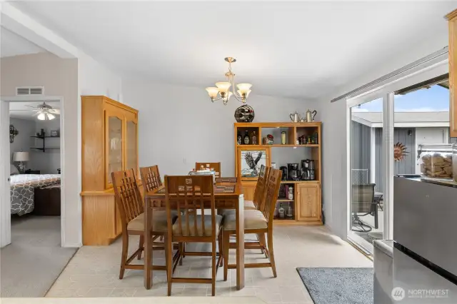 Dining room open to kitchen.