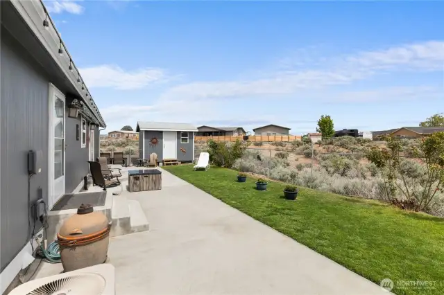 Low maintenance backyard.