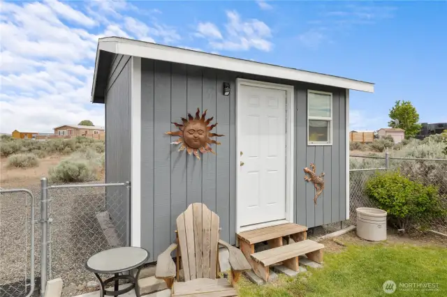 Storage shed.