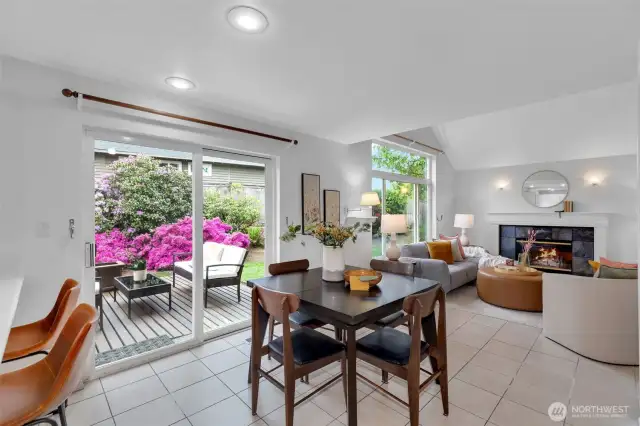 Your nook with easy access to the deck for morning coffee or dining al fresco!