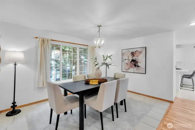 Very spacious formal dining room, just off the kitchen and yet private and further away from the cooking action!