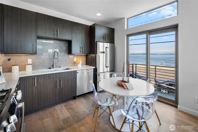 Sliding Door opens to Deck overlooking Alki