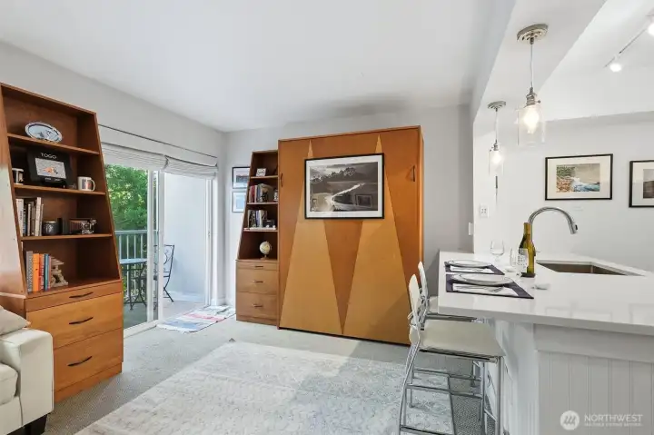 Light & airy studio with private balcony.