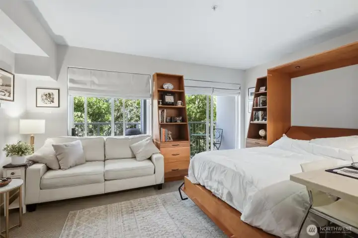 Shown with Murphy bed opened.