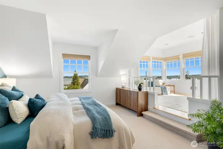 Primary Bedroom with light filled nook.