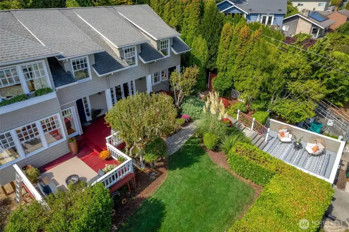 Front yard with garden space.