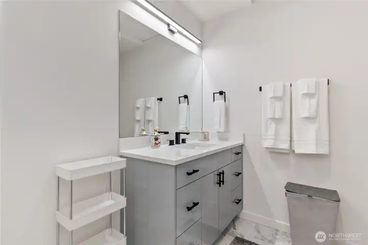 3/4 primary bath in bedroom