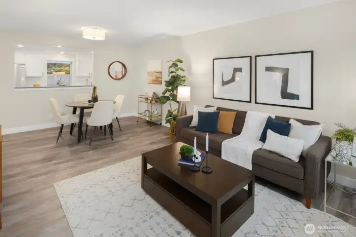 Great entertaining - living, dining and kitchen all open to one another.