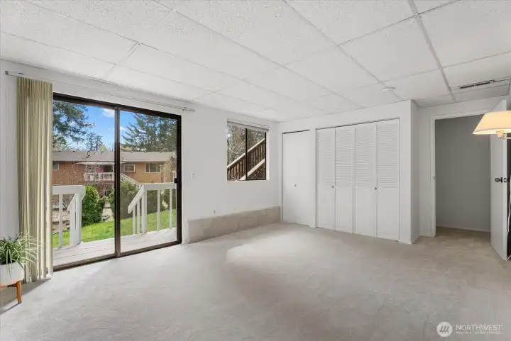 #4 bedroom opens to the back patio.