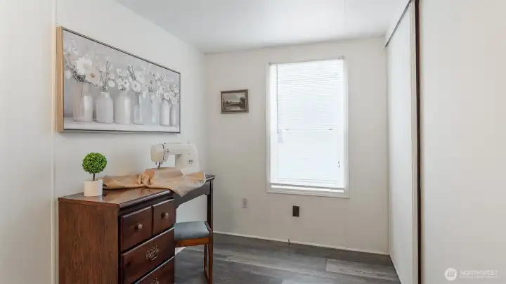 Second bedroom makes a great crafts room, office or guest room
