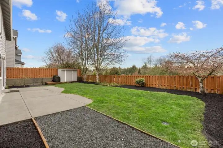 Flat backyard with privacy