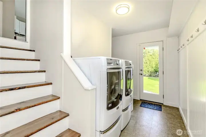 Laundry area and stairs to Studio/Bedroom loft!