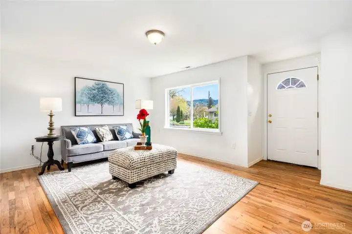 cozy Living Room with light filled new double paned windows