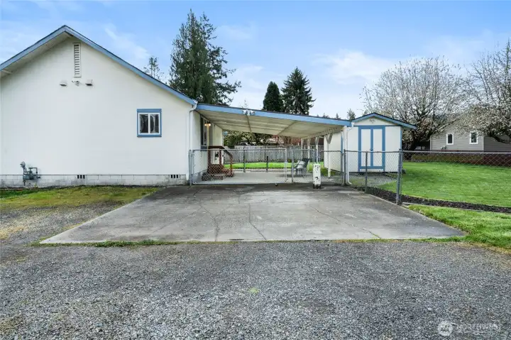 Side of home with Driveway and Carport & RV/Boat Parking