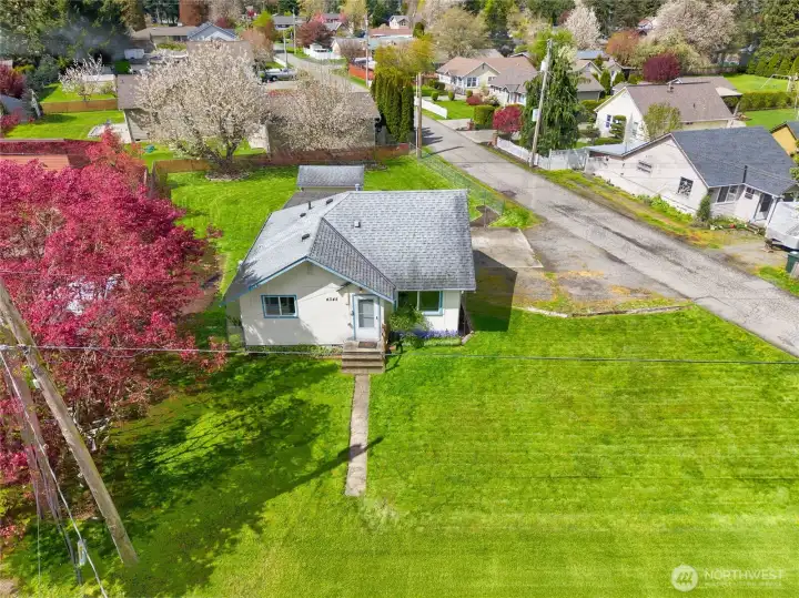 Aerial of Home on Corner Lot