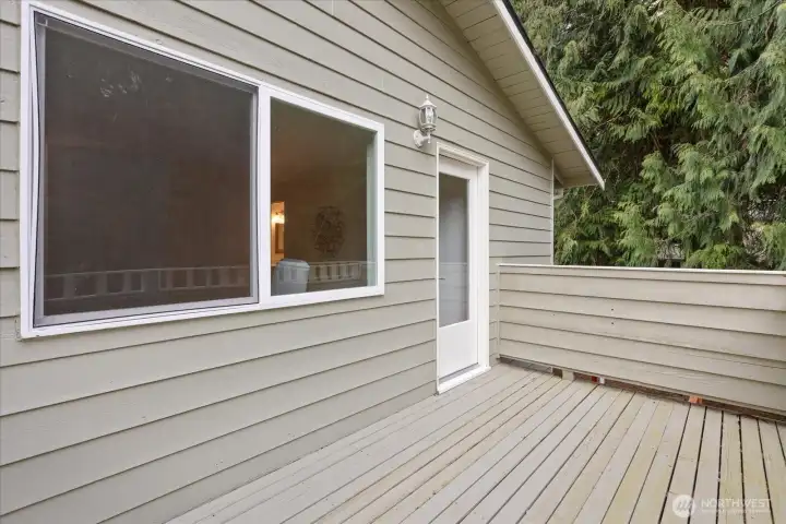 Large deck off of primary suite.