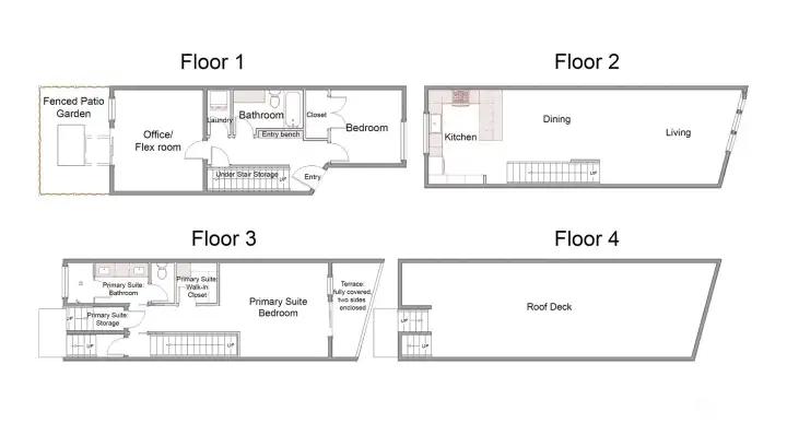 Floorplan- First level offers 2 bedrooms, patio, storage, laundry, full bathroom Floorplan- First level offers 2 bedrooms, patio, storage, laundry, full bathroom