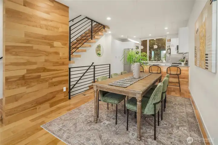 Well designed main level with hickory wood floors and accent walls Well designed main level with hickory wood floors and accent walls