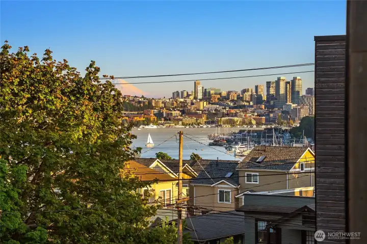views from private covered terrace. Rainier voews from each level views from private covered terrace. Rainier voews from each level