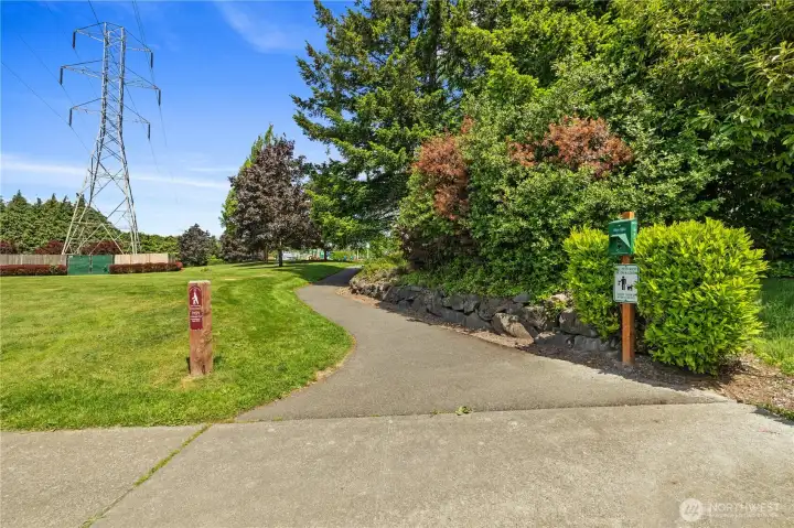 Walking trail and playground across the street