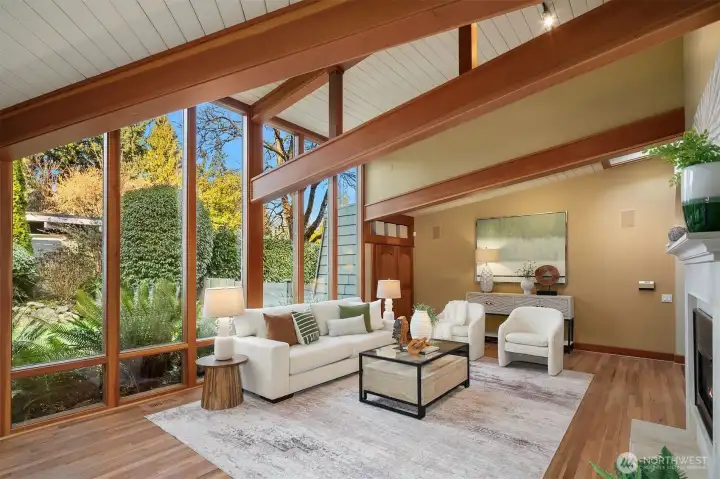 Floor to ceiling windows brings the outdoors inside!