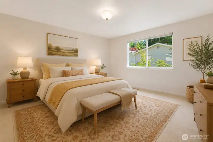 Primary bedroom - virtually staged