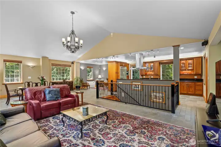 The upper level of the home was made for entertaining. The upper level of the home was made for entertaining.
