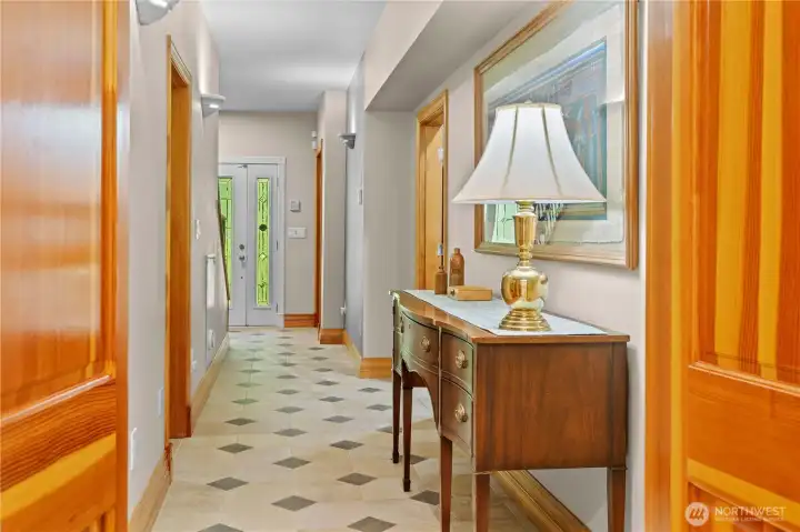The main level of the home offers 3 bedrooms, and a utility room. The main level of the home offers 3 bedrooms, and a utility room.