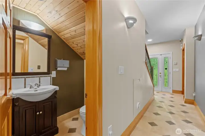 Guest half bath located on main level. Guest half bath located on main level.