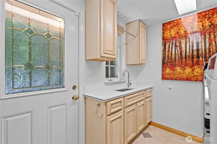 The laundry room has access to the backdoor, is on the bedroom level for convenience and the pedastal washer and dryer stay. The laundry room has access to the backdoor, is on the bedroom level for convenience and the pedastal washer and dryer stay.